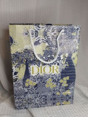 Dior Navy and Yellow Floral Gift Bag